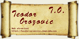 Teodor Orozović vizit kartica
